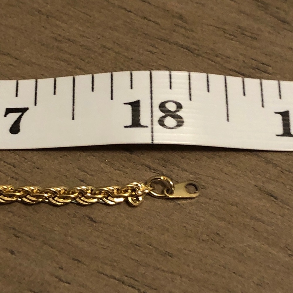 Gold Tone Rope Chain Necklace - Picture 7 of 7